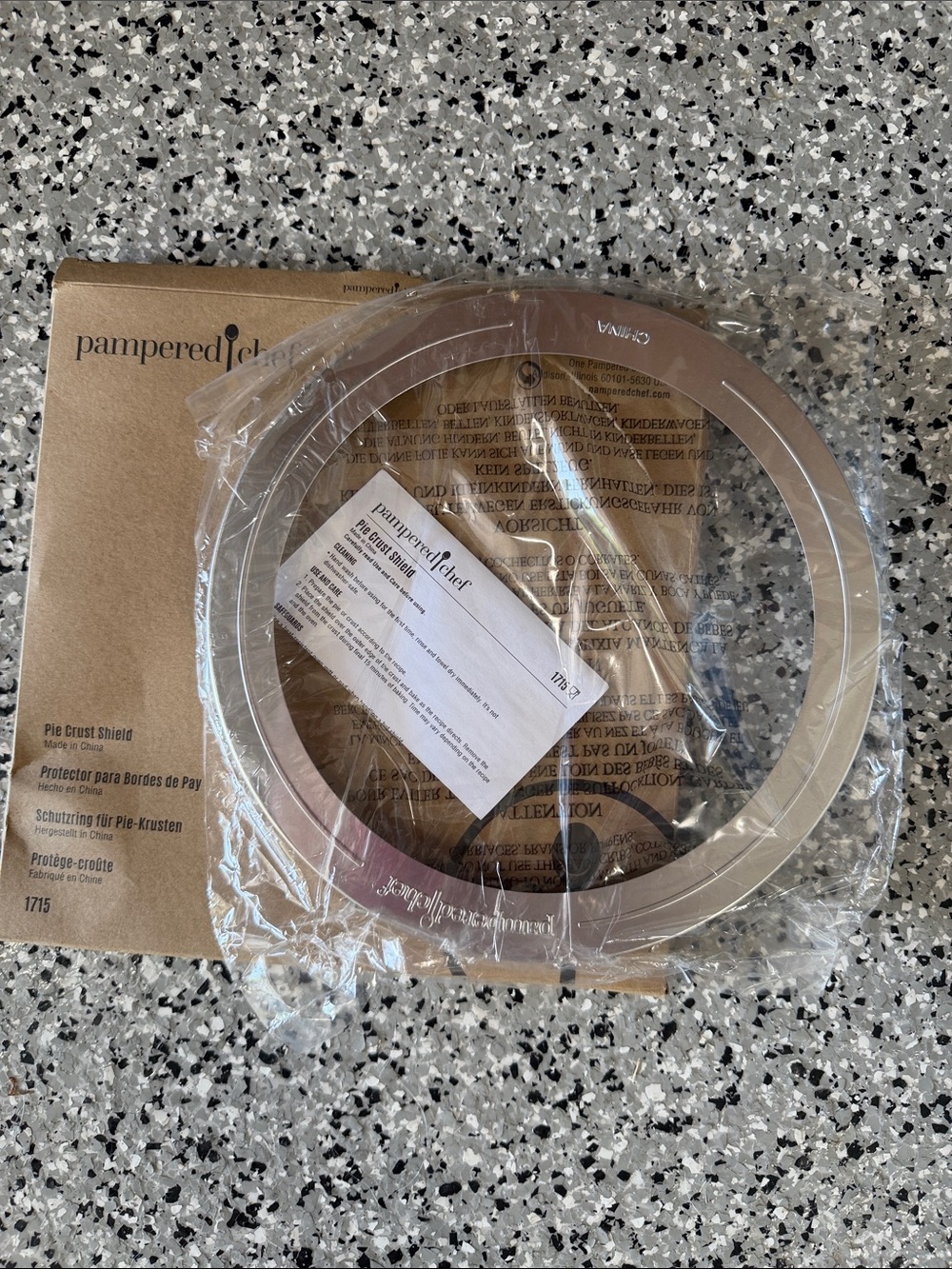 Pampered Chef Stainless Steel Pie Edge Shield - Silver Tone